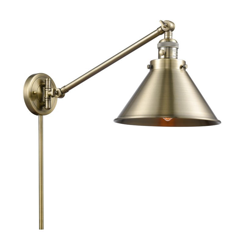 INNOVATIONS LIGHTING 237-M10 FRANKLIN RESTORATION BRIARCLIFF 10 INCH ONE LIGHT UP OR DOWN METAL SWING ARM LIGHT