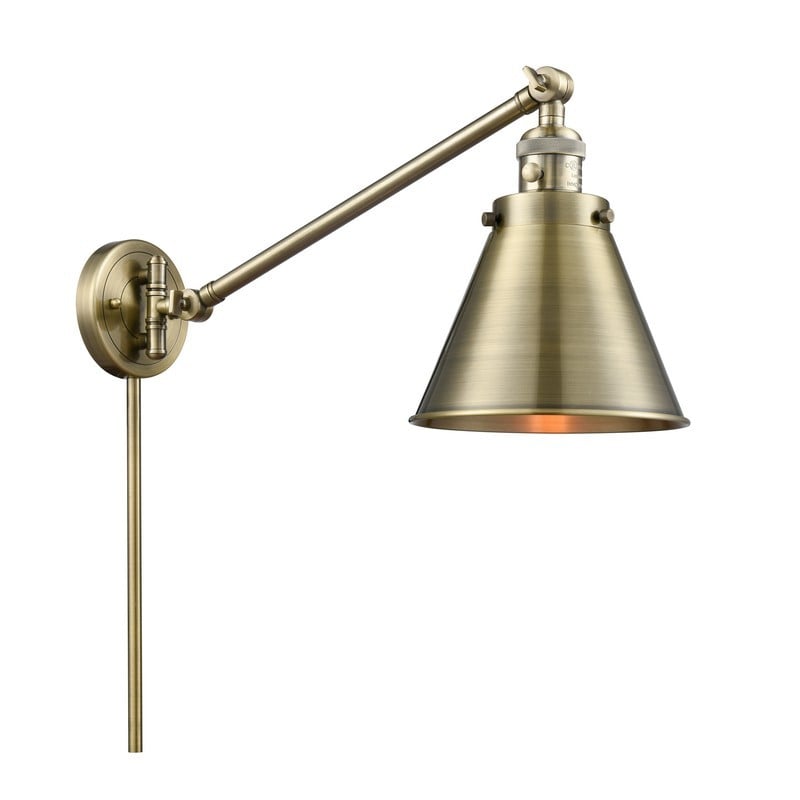 INNOVATIONS LIGHTING 237-M13 FRANKLIN RESTORATION APPALACHIAN 1 LIGHT 8 INCH METAL SHADE SWING ARM LIGHT