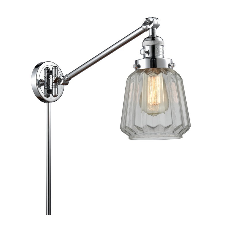 INNOVATIONS LIGHTING 237-G142 FRANKLIN RESTORATION CHATHAM 8 INCH ONE LIGHT UP OR DOWN CLEAR GLASS SWING ARM LIGHT