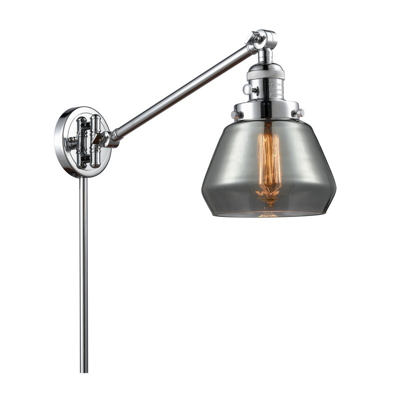 INNOVATIONS LIGHTING 237-G173 FRANKLIN RESTORATION FULTON 8 INCH ONE LIGHT UP OR DOWN SMOKED GLASS SWING ARM LIGHT