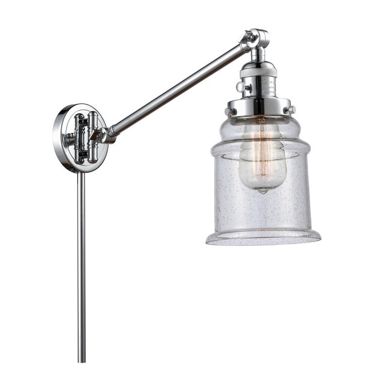 INNOVATIONS LIGHTING 237-G184 FRANKLIN RESTORATION CANTON 8 INCH ONE LIGHT UP OR DOWN SEEDY GLASS SWING ARM LIGHT