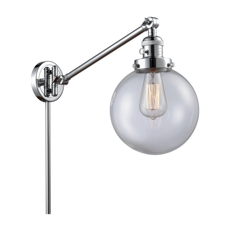 INNOVATIONS LIGHTING 237-G202-8 FRANKLIN RESTORATION BEACON 8 INCH ONE LIGHT UP OR DOWN CLEAR GLASS SWING ARM LIGHT