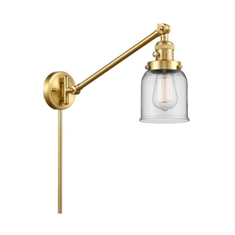 INNOVATIONS LIGHTING 237-G52 FRANKLIN RESTORATION SMALL BELL 8 INCH ONE LIGHT UP OR DOWN CLEAR GLASS SWING ARM LIGHT