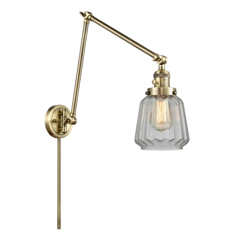 INNOVATIONS LIGHTING 238-G142 FRANKLIN RESTORATION CHATHAM 8 INCH ONE LIGHT UP OR DOWN CLEAR GLASS SWING ARM LIGHT