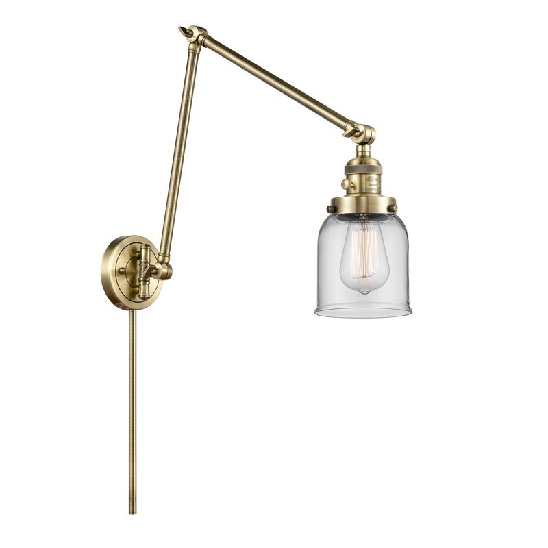 INNOVATIONS LIGHTING 238-G52 FRANKLIN RESTORATION SMALL BELL 8 INCH ONE LIGHT UP OR DOWN CLEAR GLASS SWING ARM LIGHT