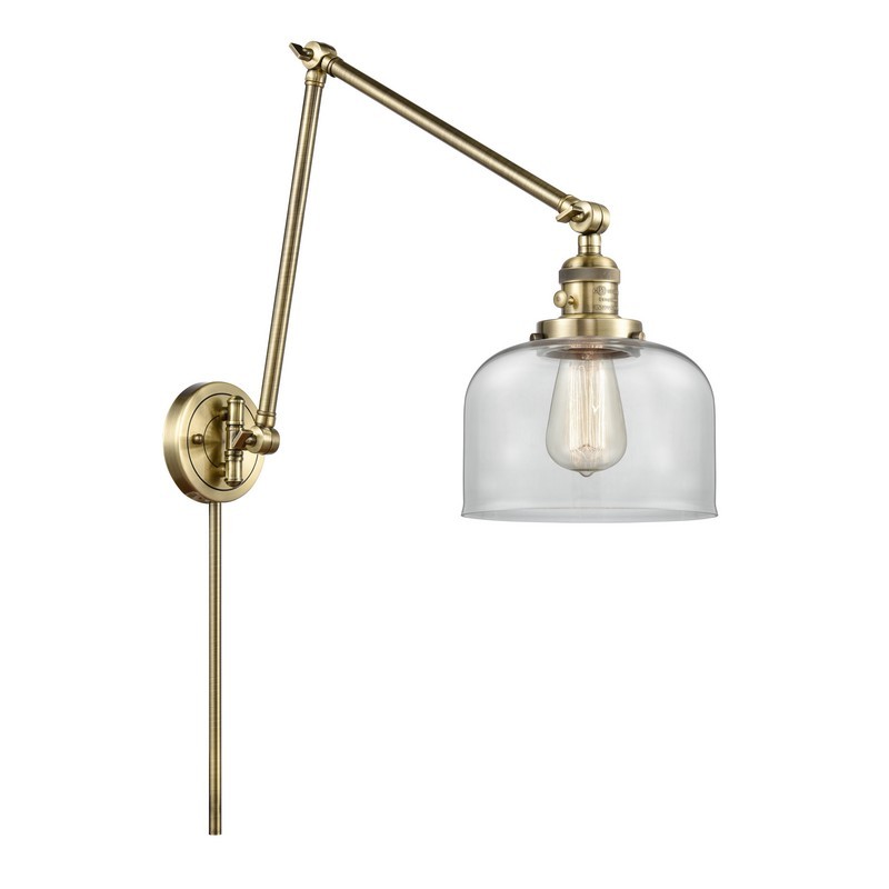 INNOVATIONS LIGHTING 238-G72 FRANKLIN RESTORATION LARGE BELL 8 INCH ONE LIGHT UP OR DOWN CLEAR GLASS SWING ARM LIGHT
