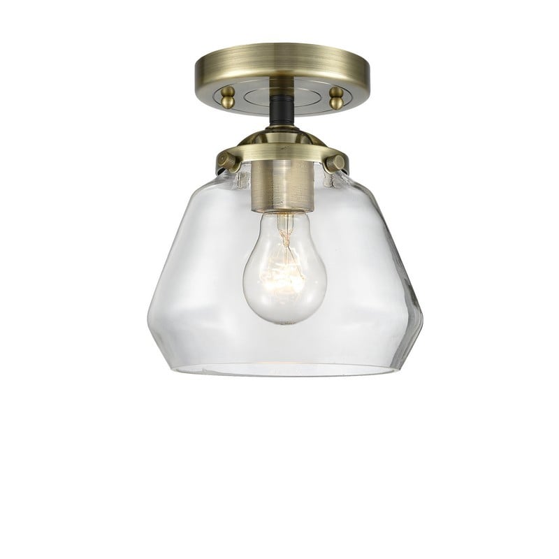 INNOVATIONS LIGHTING 284-1C-G172 NOUVEAU FULTON 6 3/4 INCH ONE LIGHT CLEAR GLASS SEMI-FLUSH MOUNT LIGHT