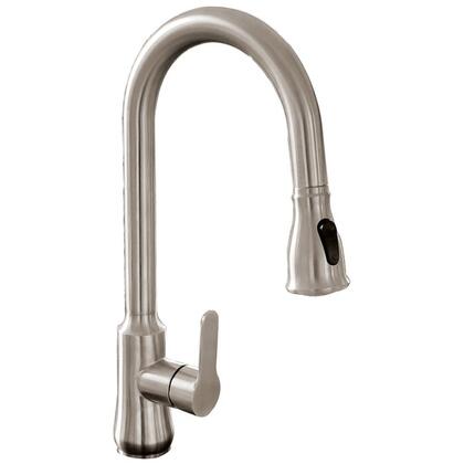VANITY ART F80024 BN 17 1/8 INCH SINGLE HOLE HIGH ARC PULL-OUT KITCHEN FAUCET - BRUSHED NICKEL