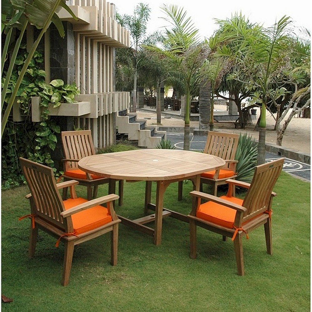 ANDERSON TEAK SET-119A BAHAMA BRIANNA 7 PIECES EXTENSION DINING SET