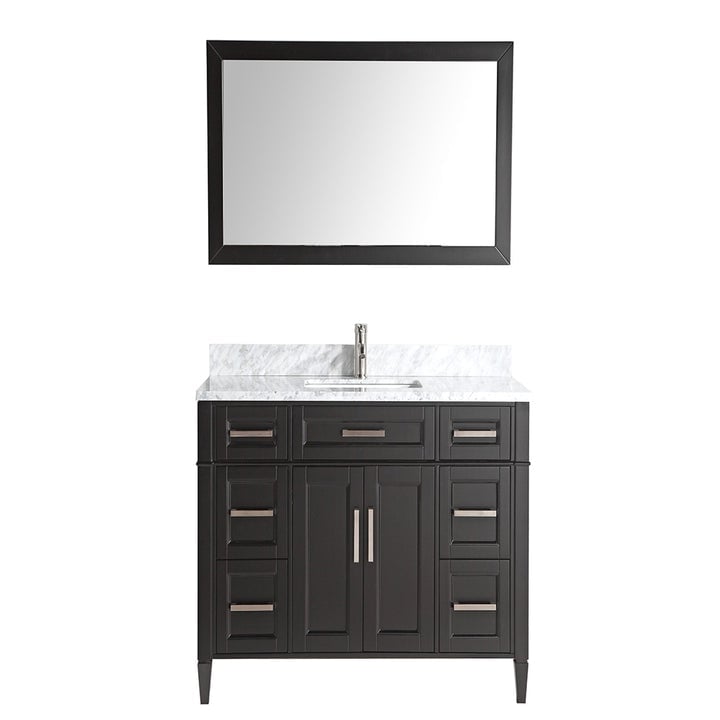 VANITY ART VA2060 60 INCH SINGLE SINK BATHROOM VANITY SET WITH CARRARA MARBLE VANITY TOP, SOFT CLOSING DOORS AND DRAWERS