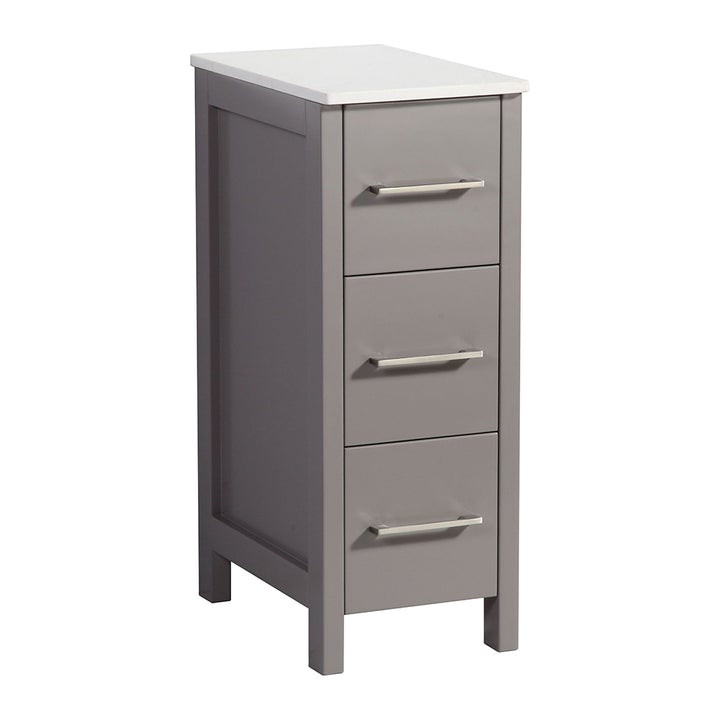 VANITY ART VA3112 11 3/4 INCH BATHROOM VANITY CABINET WITH MARBLE TOP WITH SOFT CLOSING DRAWERS