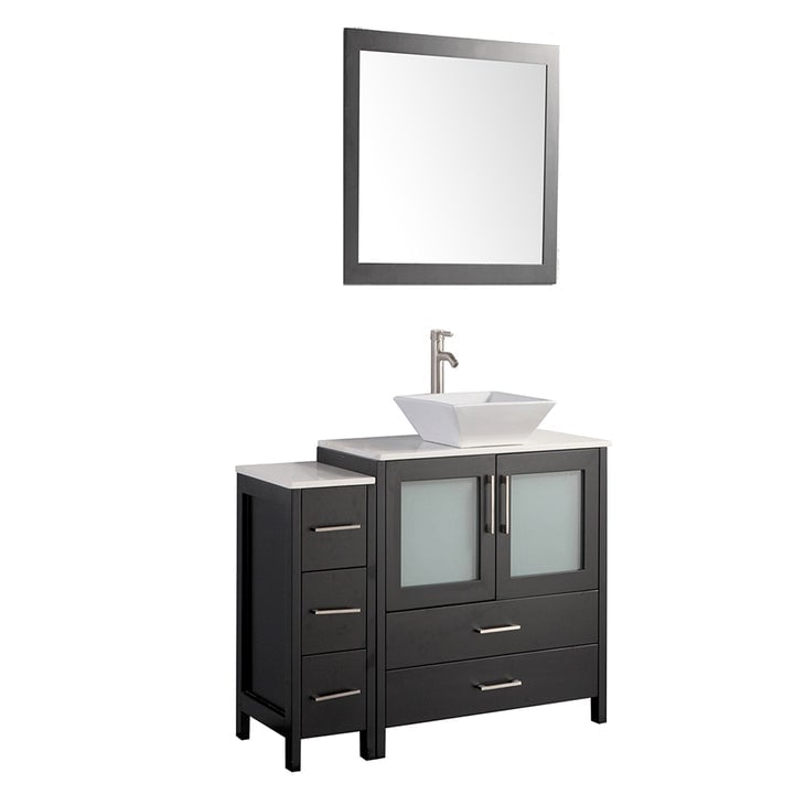 VANITY ART VA3136-48 48 INCH SINGLE SINK BATHROOM VANITY SET WITH CERAMIC VANITY TOP, SOFT CLOSING DOORS AND DRAWERS