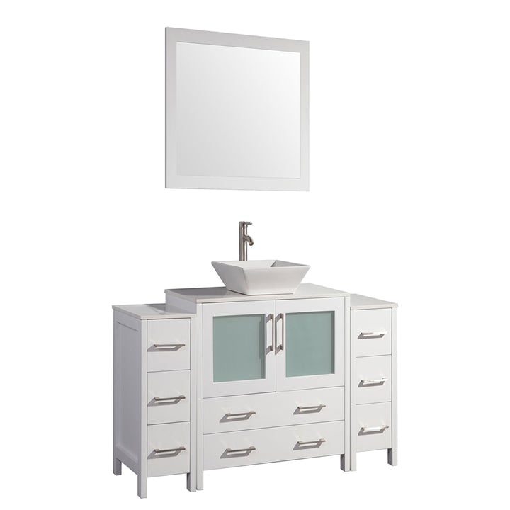 VANITY ART VA3136-60 60 INCH SINGLE SINK BATHROOM VANITY SET WITH CERAMIC VANITY TOP, SOFT CLOSING DOORS AND DRAWERS