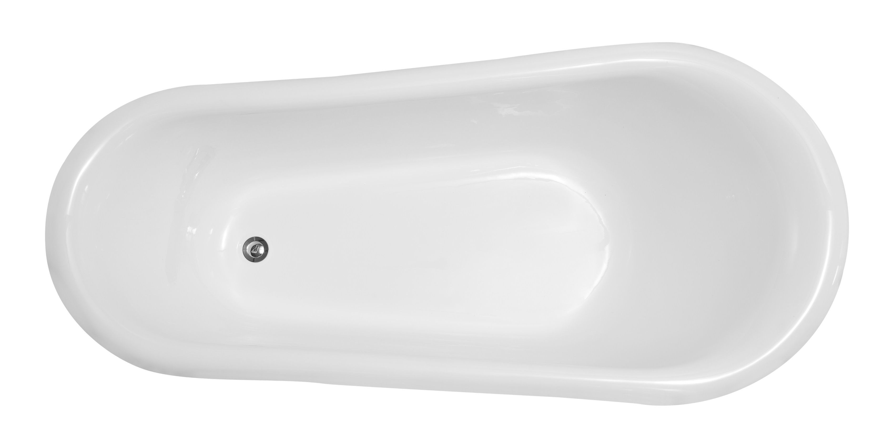 VANITY ART VA6311-RL 66 7/8 INCH FREESTANDING ACRYLIC CLAWFOOT BATHTUB WITH POLISHED CHROME POP-UP DRAIN - RED AND WHITE