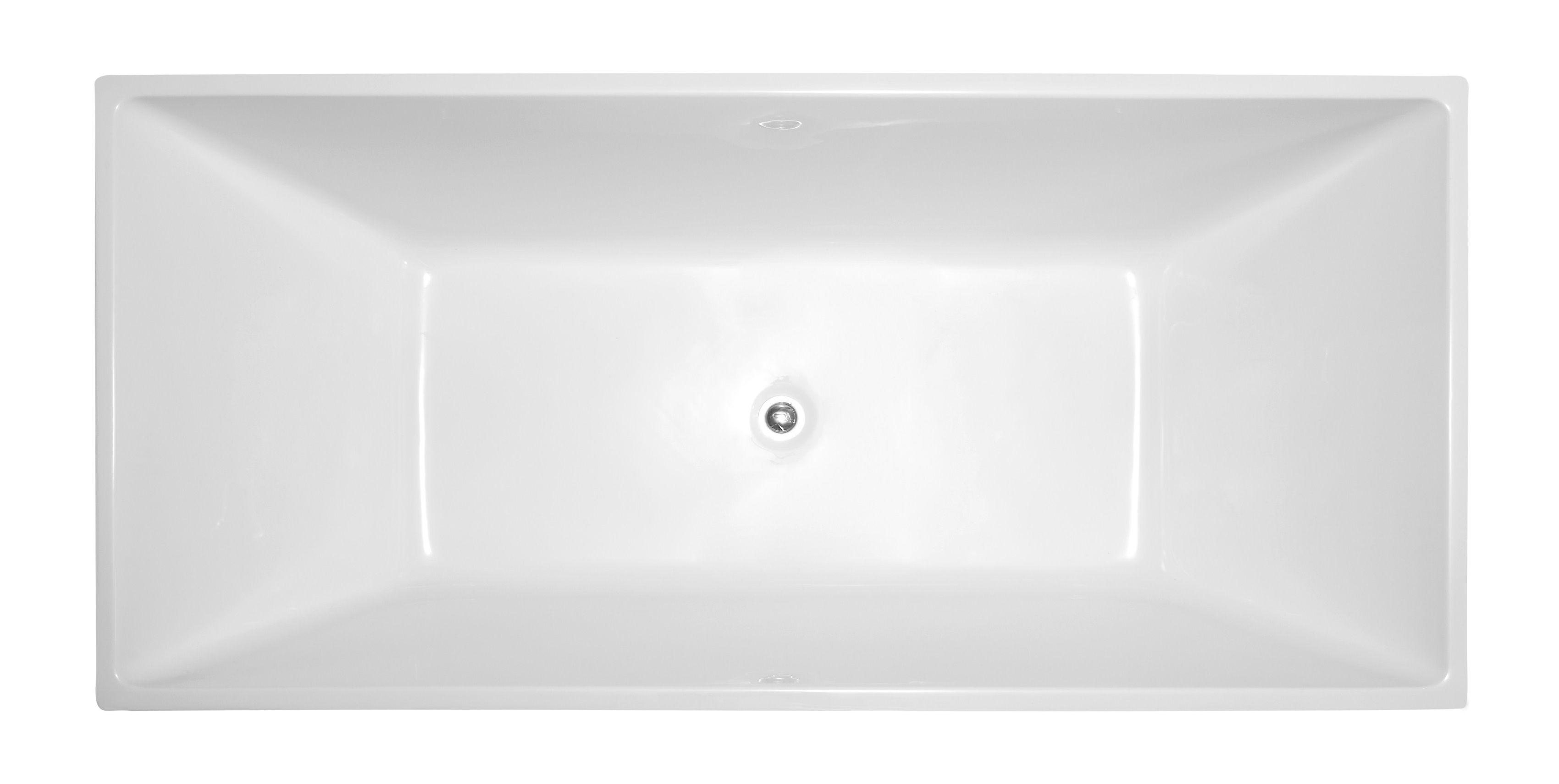 VANITY ART VA6813-L 66 7/8 INCH FREESTANDING ACRYLIC SOAKING BATHTUB WITH POP-UP DRAIN - WHITE