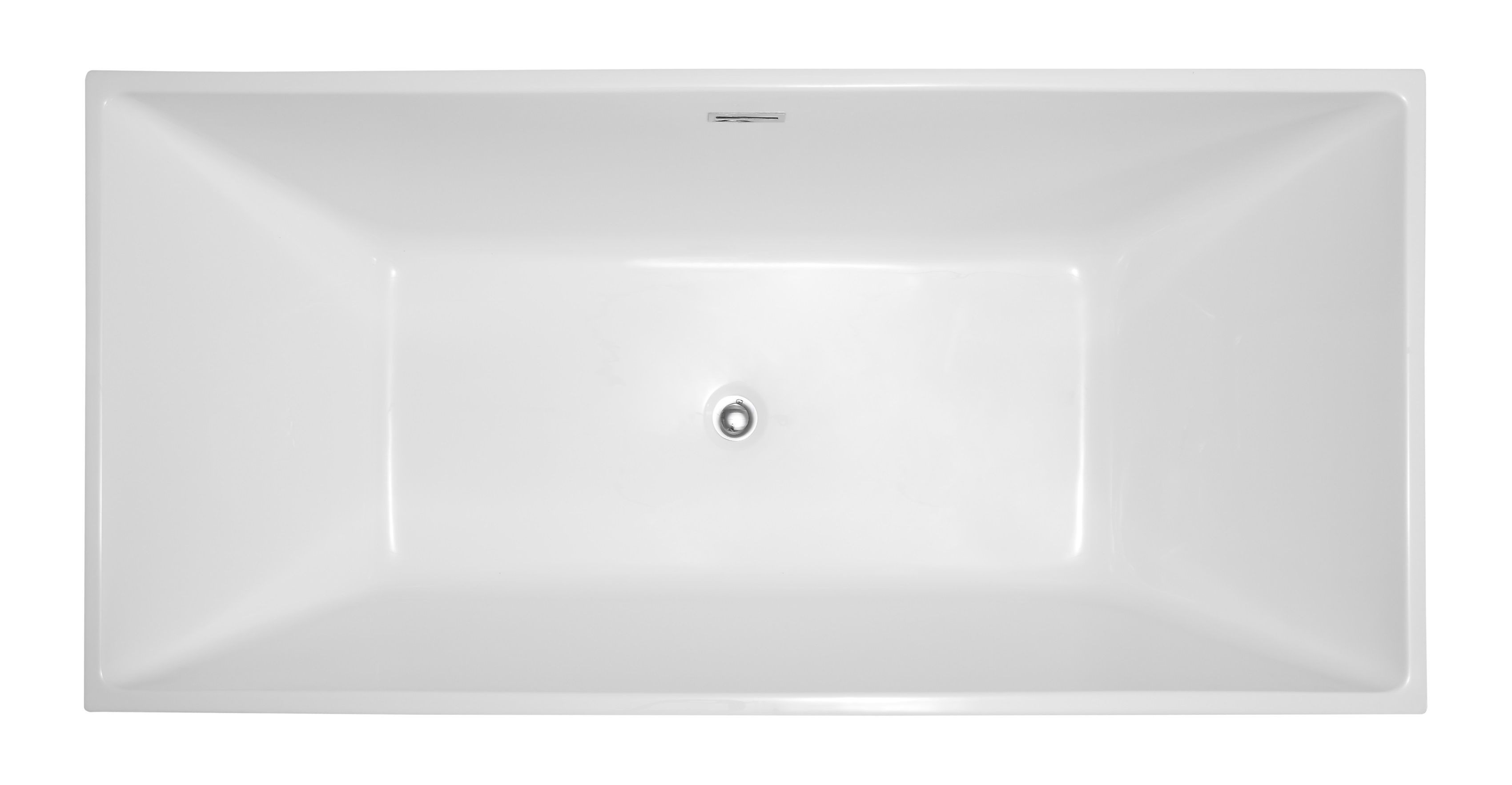 VANITY ART VA6813B-L 66 7/8 INCH FREESTANDING ACRYLIC SOAKING BATHTUB WITH POLISHED CHROME SLOTTED OVERFLOW AND POP-UP DRAIN - WHITE