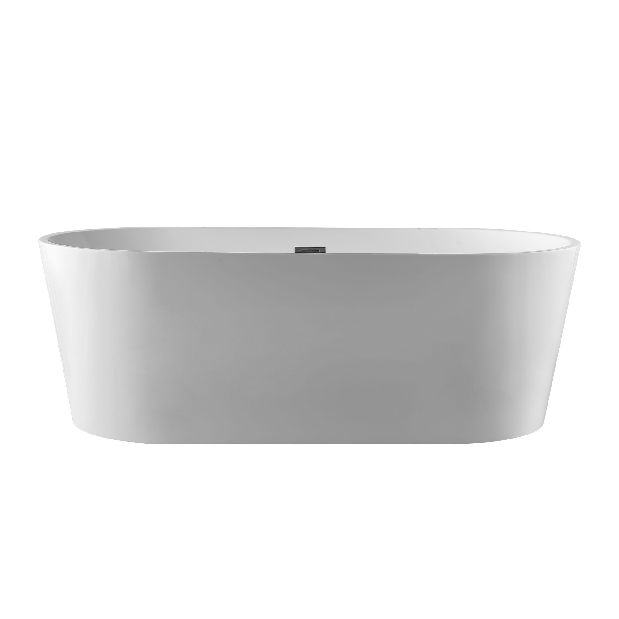 VANITY ART VA6901-L 67 INCH FREESTANDING ACRYLIC SOAKING BATHTUB WITH POLISHED CHROME SLOTTED OVERFLOW AND POP-UP DRAIN - WHITE
