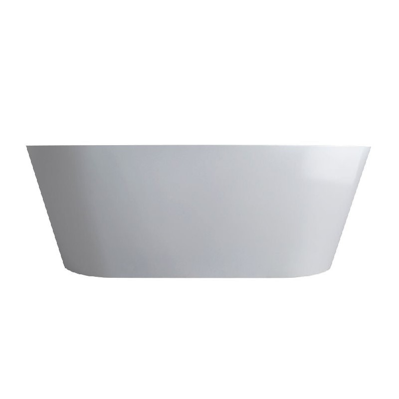 VANITY ART VA6912-MS 59 INCH FREESTANDING SOLID SURFACE RESIN SOAKING BATHTUB WITH SLOTTED OVERFLOW AND POP-UP DRAIN - MATTE WHITE
