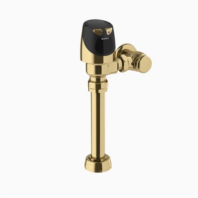 SLOAN 3370073 SOLIS 8111-1.6/1.1 PVDPB 1.6 OR 1.1 GPF TOP SPUD DUAL FLUSH SOLAR EXPOSED SENSOR WATER CLOSET FLUSHOMETER WITH ELECTRICAL OVERRIDE - POLISHED BRASS