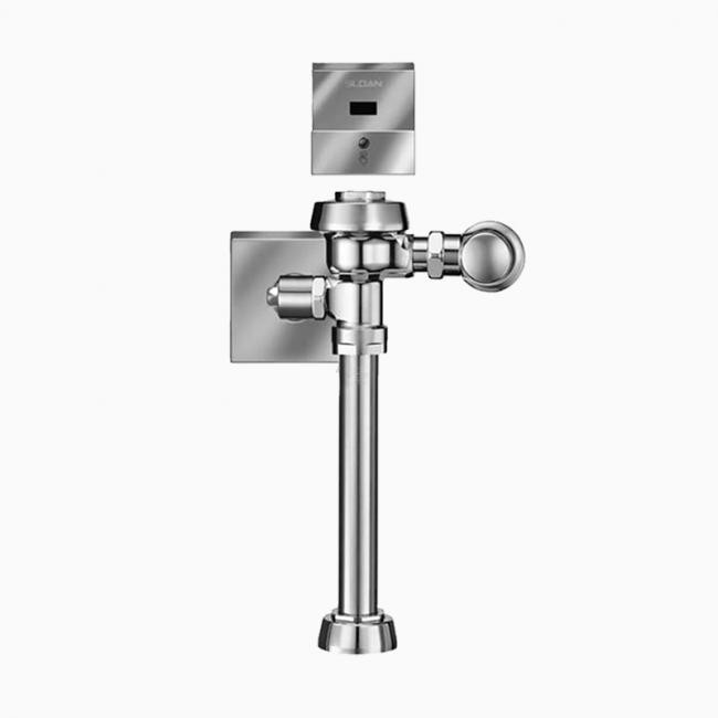 SLOAN 3450251 ROYAL 113-1.6 ESS YO 1.6 GPF TOP SPUD SINGLE FLUSH EXPOSED SENSOR HARDWIRED WATER CLOSET FLUSHOMETER WITH ELECTRICAL OVERRIDE AND ANGLE STOP BUMPER - POLISHED CHROME