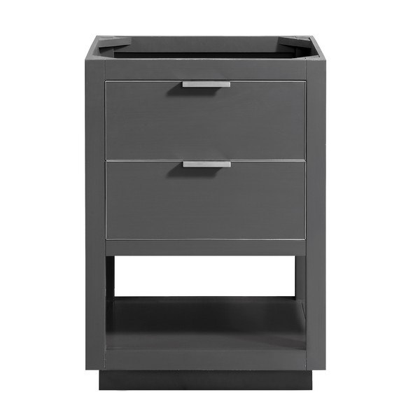 AVANITY ALLIE-V24-TGS ALLIE 24 INCH VANITY ONLY IN TWILIGHT GRAY WITH SILVER TRIM