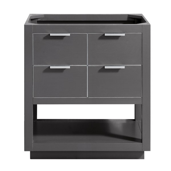 AVANITY ALLIE-V30-TGS ALLIE 30 INCH VANITY ONLY IN TWILIGHT GRAY WITH SILVER TRIM