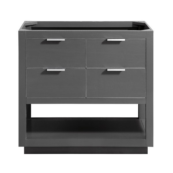 AVANITY ALLIE-V36-TGS ALLIE 36 INCH VANITY ONLY IN TWILIGHT GRAY WITH SILVER TRIM