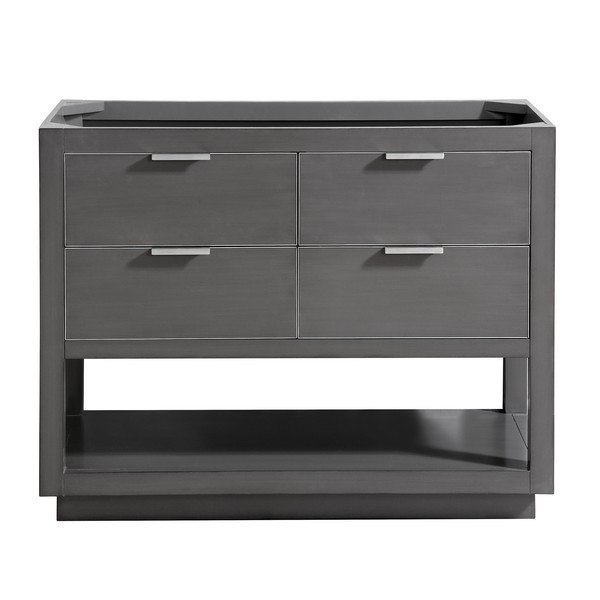 AVANITY ALLIE-V42-TGS ALLIE 42 INCH VANITY ONLY IN TWILIGHT GRAY WITH SILVER TRIM
