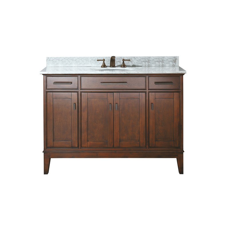 AVANITY MADISON-VS48-TO-C MADISON 48 INCH VANITY COMBO WITH CARRERA WHITE MARBLE TOP