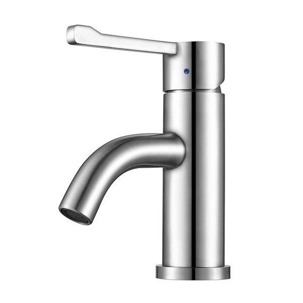 WHITEHAUS WHS0221-SB-PSS WATERHAUS SINGLE HOLE SOLID STAINLESS STEEL LAVATORY FAUCET