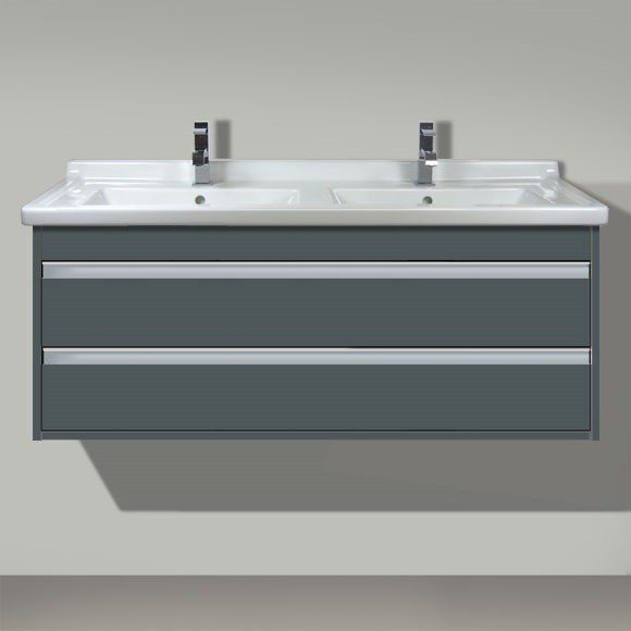 DURAVIT KT6646 KETHO 47-1/4 X 18-1/4 INCH DOUBLE SINK VANITY UNIT WALL MOUNTED FOR STARCK 3 033213 WASHBASIN