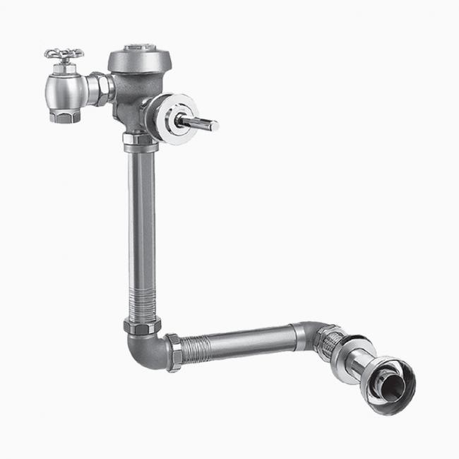 SLOAN 3911116 ROYAL 140 10 3/4 LDIM E L 3.5 GPF REAR SPUD SINGLE FLUSH CONCEALED MANUAL WATER CLOSET FLUSHOMETER WITH 1 INCH STRAIGHT CONTROL STOP AND METAL INDEX PUSH BUTTON - ROUGH BRASS