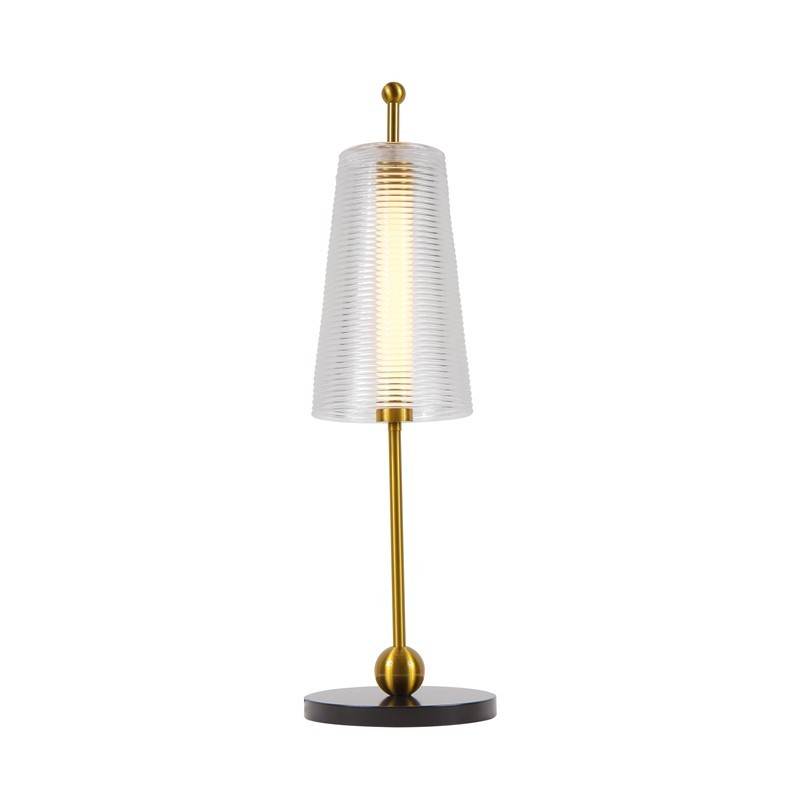 VONN VAT6101AB ARTISAN TOSCANA 6 INCH HEIGHT INTEGRATED LED TABLE LAMP WITH GLASS SHADE - ANTIQUE BRASS