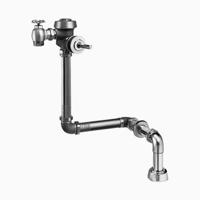 SLOAN 3011213 ROYAL 142 3 3/4 LDIM L3 3.5 GPF REAR SPUD SINGLE FLUSH CONCEALED MANUAL WATER CLOSET FLUSHOMETER WITH 3 INCH METAL OSCILLATING PUSH BUTTON - ROUGH BRASS
