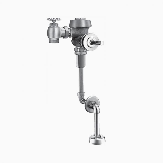SLOAN 3913384 ROYAL 197-0.5 8 3/4 LDIM L3 WB 0.5 GPF TOP SPUD SINGLE FLUSH CONCEALED MANUAL URINAL FLUSHOMETER WITH 3 INCH METAL OSCILLATING PUSH BUTTON - ROUGH BRASS