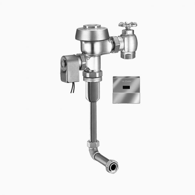 SLOAN 3913317 ROYAL 195 2-10 3/4 LDIM E ESS 1.5 GPF REAR SPUD SINGLE FLUSH CONCEALED SENSOR HARDWIRED URINAL FLUSHOMETER WITH 1 INCH STRAIGHT CONTROL STOP - ROUGH BRASS