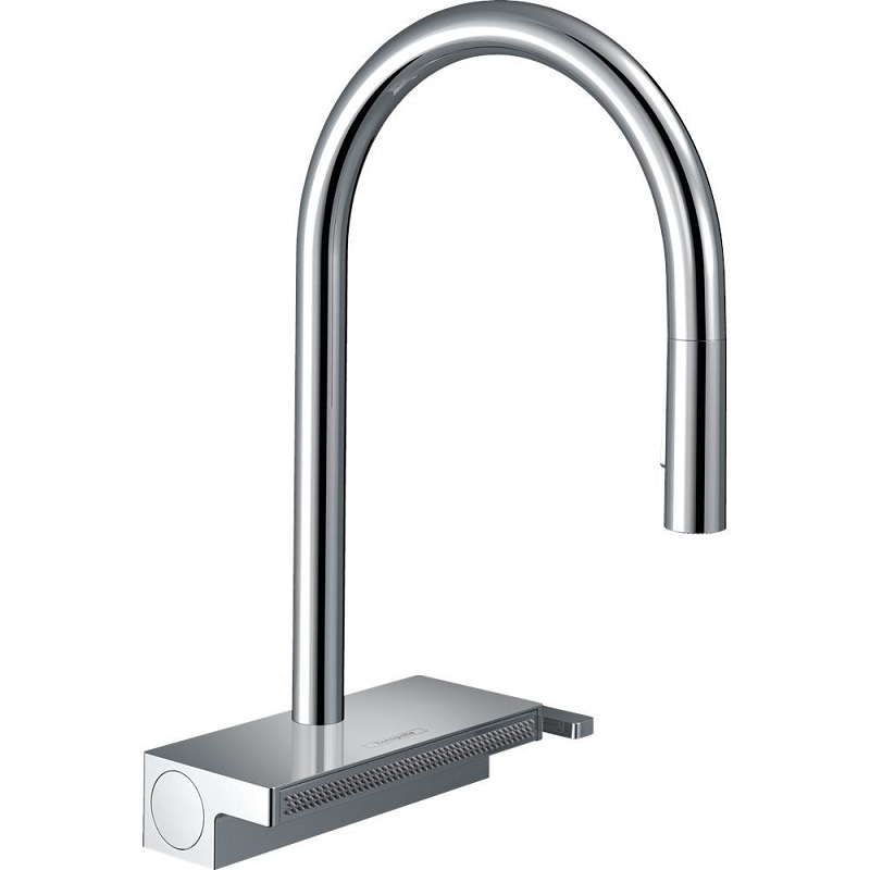 HANSGROHE 738371 AQUNO SELECT 15 3/8 INCH SINGLE HOLE DECK MOUNT HIGHARC KITCHEN FAUCET WITH 3-SPRAY PULL-DOWN, 1.75 GPM