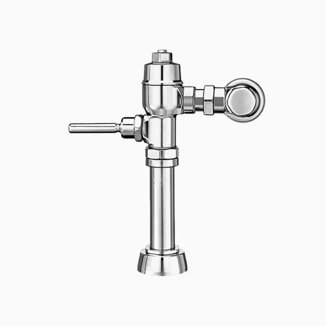 SLOAN 3140132 NAVAL 110 GJ XYV WWT 3.5 GPF TOP SPUD SINGLE FLUSH LESS VACUUM BREAKER EXPOSED MANUAL WATER CLOSET FLUSHOMETER WITH GROUND JOINT CONTROL STOP AND WHITWORTH THREAD - POLISHED CHROME