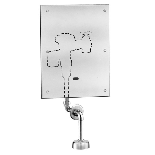 SLOAN 3453264 ROYAL 197-0.125 2-10 3/4 LDIM WB ESS OR 0.125 GPF TOP SPUD SINGLE FLUSH CONCEALED SENSOR URINAL FLUSHOMETER WITH ELECTRICAL OVERRIDE AND WALL BOX - ROUGH BRASS