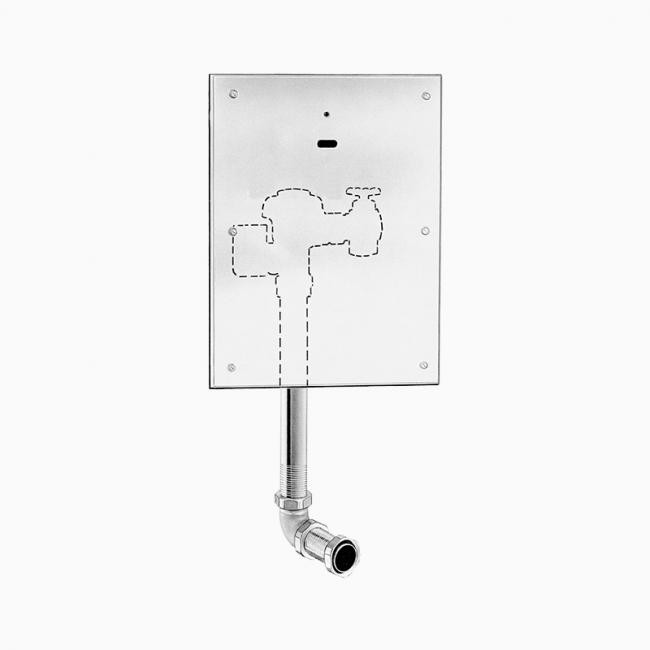 SLOAN 3771612 152-1.6 13-14 3/4 LDIM WB ESS 1.6 GPF REAR SPUD SINGLE FLUSH CONCEALED SENSOR HARDWIRED WATER CLOSET FLUSHOMETER WITH ELECTRICAL OVERRIDE - ROUGH BRASS
