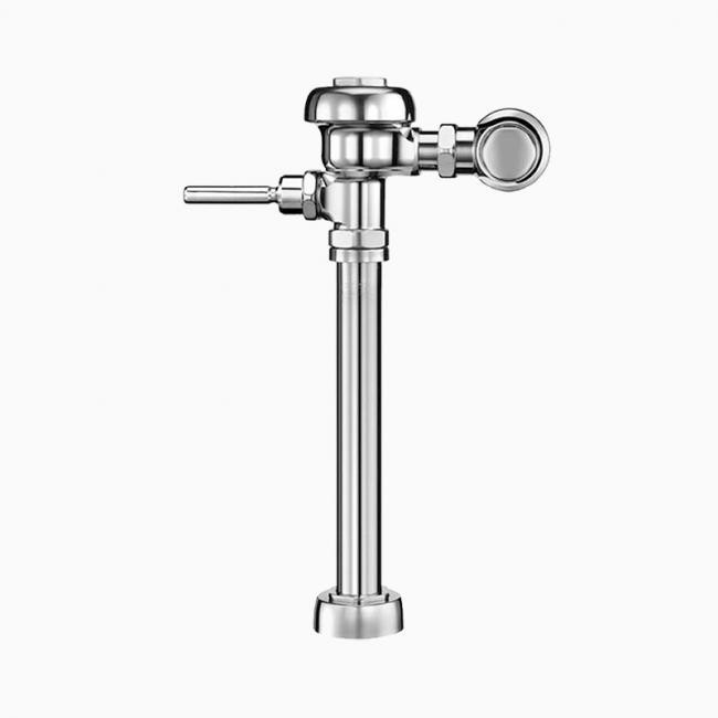 SLOAN 3780535 117 HL3 1 1/2 OFST 6.5 GPF TOP SPUD SINGLE FLUSH EXPOSED MANUAL SERVICE SINK FLUSHOMETER WITH FRONT OF VALVE PUSH BUTTON AND 1 1/2 INCH OFFSET - POLISHED CHROME