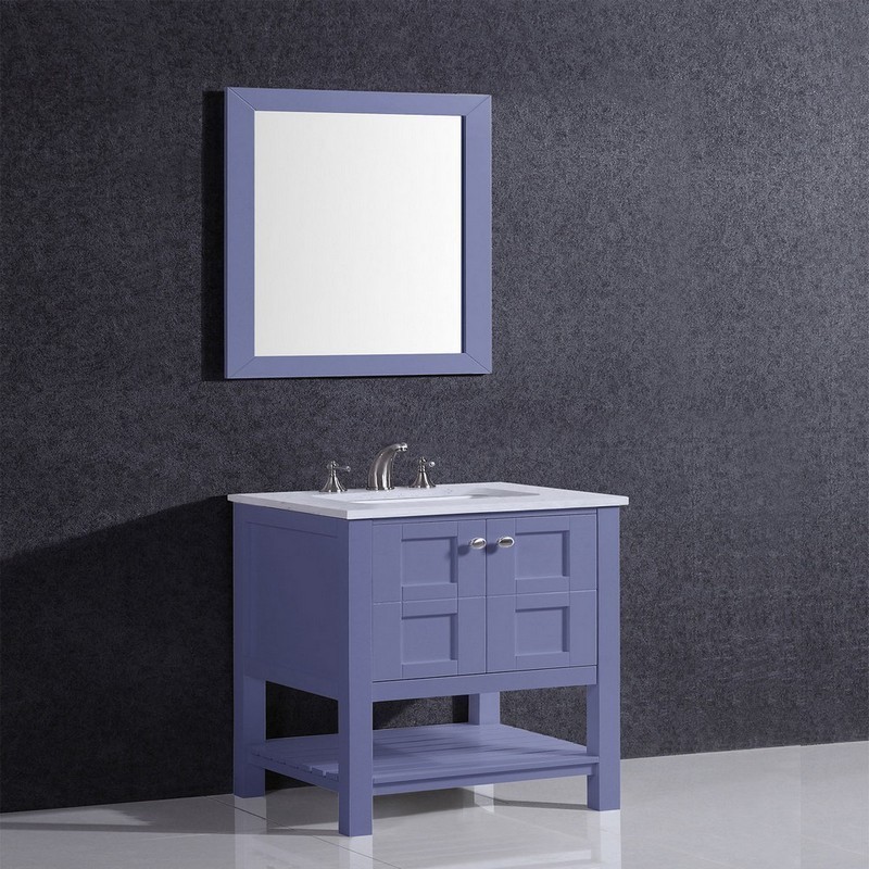 EVIVA TVN93-24 GLAMOR 24 INCH BATHROOM VANITY WITH MARBLE COUNTERTOP AND UNDERMOUNT PORCELAIN SINK