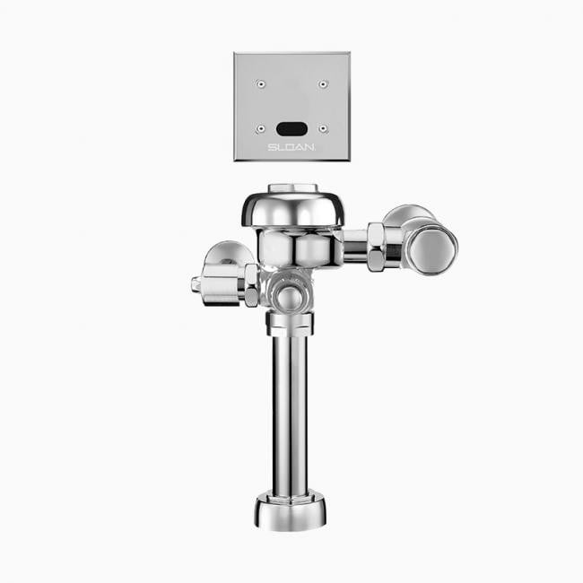 SLOAN 3770035 111-1.28 DFB ESS TMO 1.28 GPF TOP SPUD SINGLE FLUSH EXPOSED SENSOR HARDWIRED WATER CLOSET FLUSHOMETER WITH TRUE MECHANICAL OVERRIDE AND DUAL-FILTERED FIXED BYPASS DIAPHRAGM - POLISHED CHROME