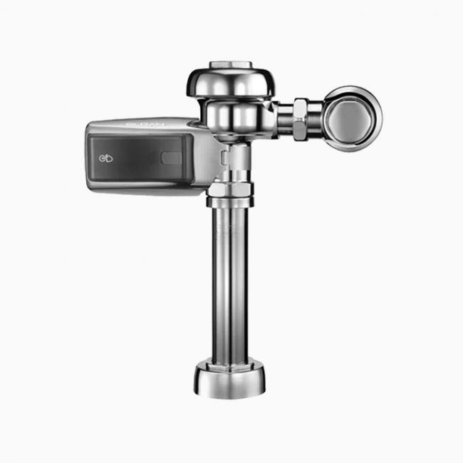 SLOAN 3770115 110 DFB SMOOTH 3.5 GPF TOP SPUD SINGLE FLUSH EXPOSED SENSOR HARDWIRED WATER CLOSET FLUSHOMETER WITH DUAL-FILTERED FIXED BYPASS DIAPHRAGM - POLISHED CHROME