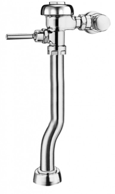SLOAN 3780214 113-1.28 DFB 1.28 GPF TOP SPUD SINGLE FLUSH EXPOSED MANUAL WATER CLOSET FLUSHOMETER WITH 1 INCH OFFSET AND DUAL-FILTERED FIXED BYPASS DIAPHRAGM - POLISHED CHROME