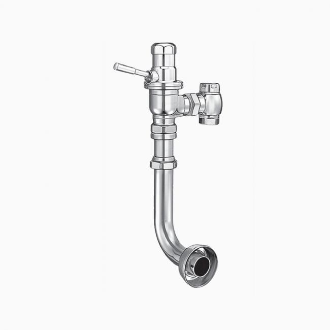 SLOAN 3950800 DOLPHIN 120 GJ U XYV 3.5 GPF REAR SPUD SINGLE FLUSH LESS VACUUM BREAKER EXPOSED MANUAL WATER CLOSET FLUSHOMETER WITH GROUND JOINT CONTROL STOP AND 1 1/4 INCH FLUSH CONNECTION - POLISHED CHROME