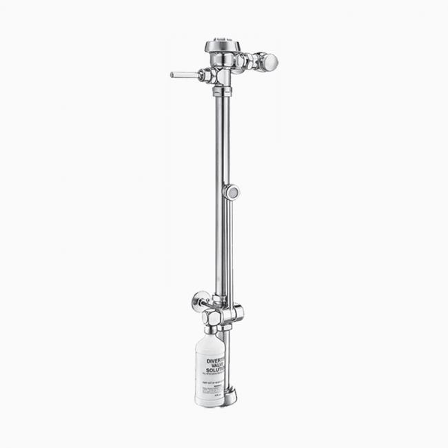 SLOAN 3019801 ROYAL BPW 1005 SG 3.5 GPF TOP SPUD SINGLE FLUSH EXPOSED MANUAL WATER CLOSET BEDPAN WASHER FLUSHOMETER WITH SANIGARD HANDLE - POLISHED CHROME