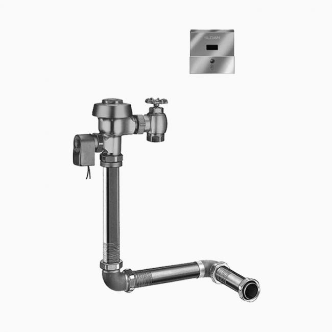 SLOAN 3451135 ROYAL 143 2 -10 3/4 LDIM ESS E 3.5 GPF REAR SPUD SINGLE FLUSH CONCEALED SENSOR HARDWIRED WATER CLOSET FLUSHOMETER WITH ELECTRICAL OVERRIDE AND 1 INCH STRAIGHT CONTROL STOP - ROUGH BRASS