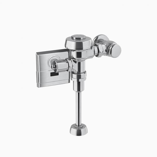 SLOAN 3452628 ROYAL 186-0.125 ESS PVDSF 0.125 GPF TOP SPUD SINGLE FLUSH EXPOSED SENSOR HARDWIRED URINAL FLUSHOMETER WITH DUAL-FILTERED BYPASS - BRUSHED STAINLESS