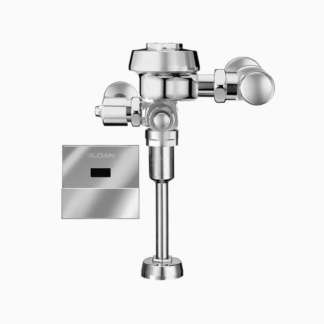 SLOAN 3452643 ROYAL 186-0.125 DBP ESS TMO 0.125 GPF TOP SPUD SINGLE FLUSH EXPOSED SENSOR HARDWIRED URINAL FLUSHOMETER WITH TRUE MECHANICAL OVERRIDE AND DUAL-FILTERED BYPASS - POLISHED CHROME